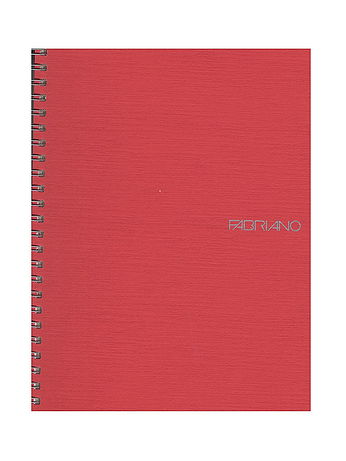 Fabriano - EcoQua Notebooks - Spiral Grid, Raspberry, 5.8 in. x 8.25 in.