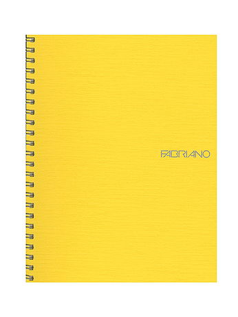 Fabriano - EcoQua Notebooks - Spiral Grid, Lemon, 5.8 in. x 8.25 in.