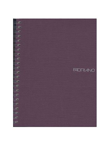 Fabriano - EcoQua Notebooks - Spiral Grid, Wine, 5.8 in. x 8.25 in.