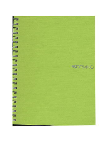 Fabriano - EcoQua Notebooks - Spiral Grid, Lime, 5.8 in. x 8.25 in.