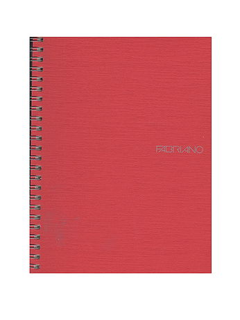 Fabriano - EcoQua Notebooks - Spiral Blank, Raspberry, 5.8 in. x 8.25 in.