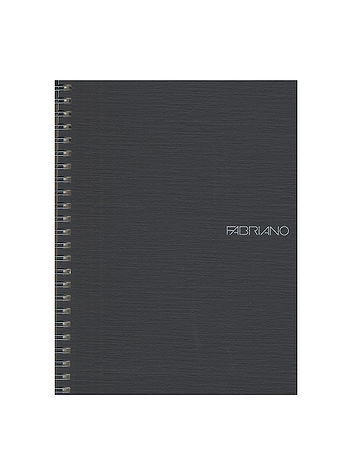 Fabriano - EcoQua Notebooks - Spiral Blank, Black, 5.8 in. x 8.25 in.