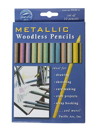 Pacific Arc - Woodless Graphite Drawing Pencil Sets - Set of 12, Metallics