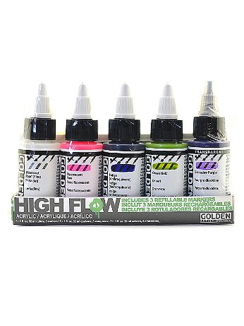 Golden - High Flow Marker Set - 6 Paints 3 Markers