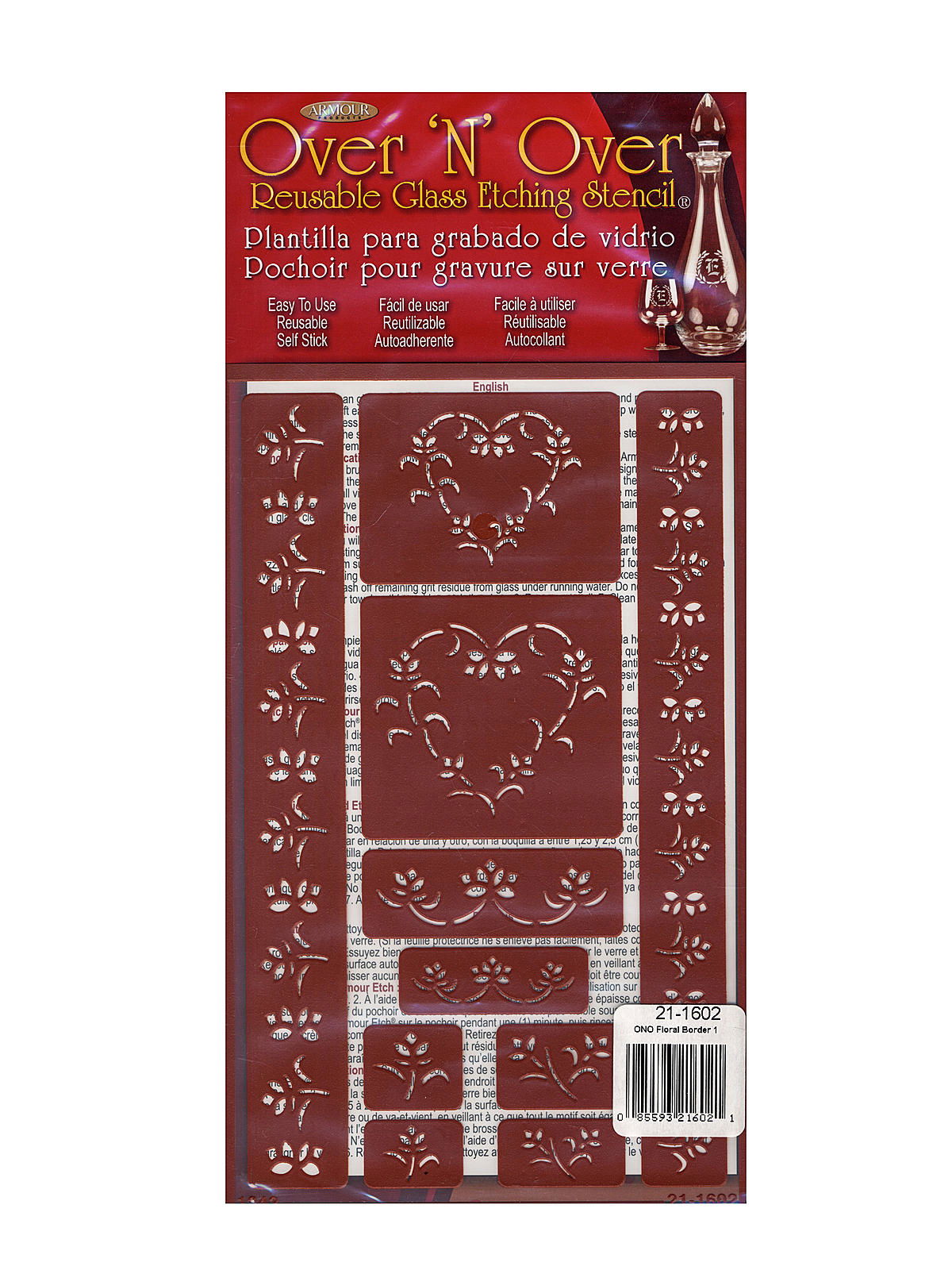 Best Deal for 2 Armour Etch Over N Over Reusable Glass Etching Stencils 