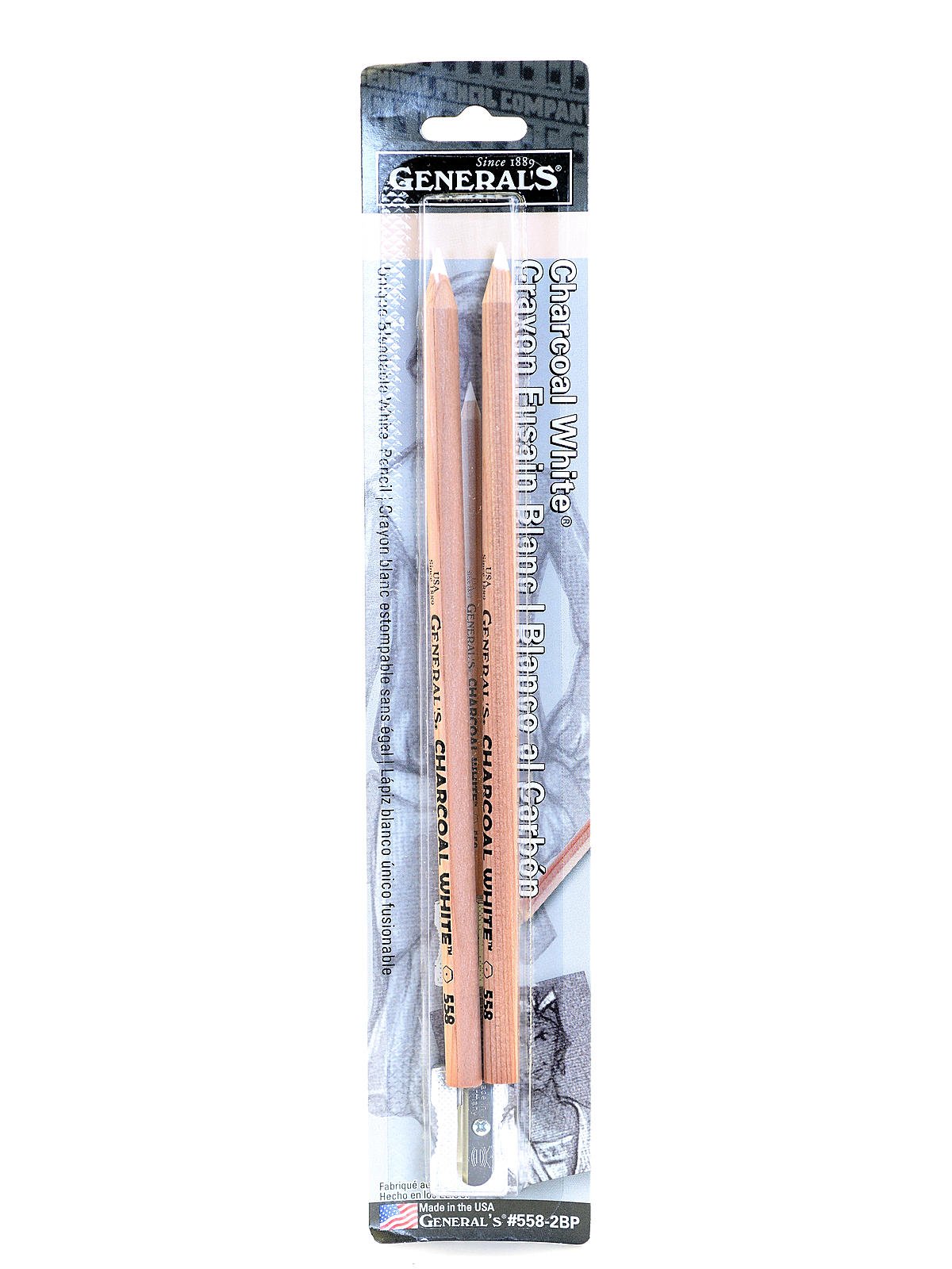 General Pencil Co. Inc. 958 Compressed Charcoal White 12/Box
