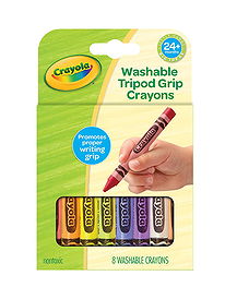 Crayola Crayons, Tripod Grip, Washable - 8 washable crayons