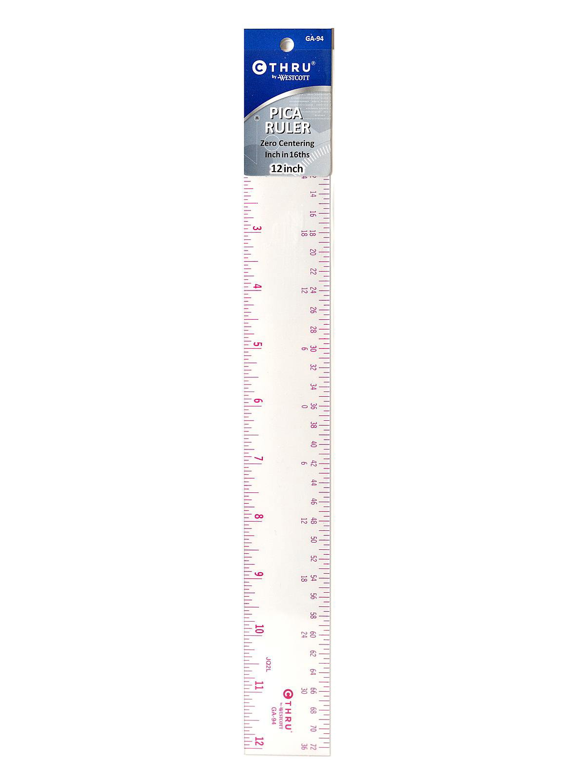 C-Thru B-65 Clear Plastic Beveled Edge 10ths/Metric Graph Ruler 12in