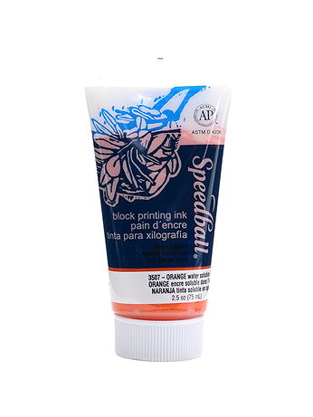 Speedball - Block Printing Water Soluble Ink - Orange, 2.5 oz.