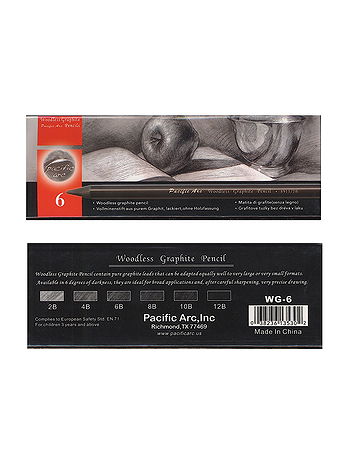 Pacific Arc - Woodless Graphite Drawing Pencil Sets - Set of 6, Blacks