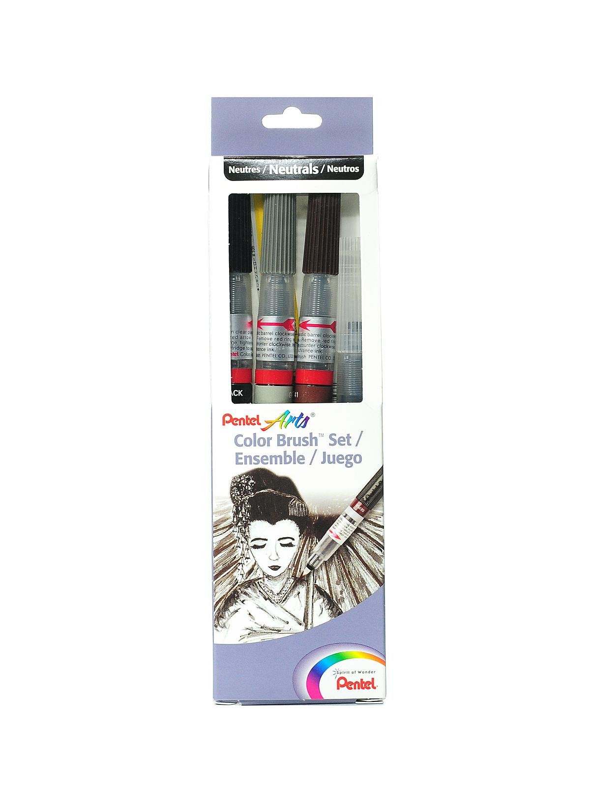  Pentel Art Brush, Color Brush Pens, 18 Color Set (Japan Import)  [Komainu-Dou Original Package]