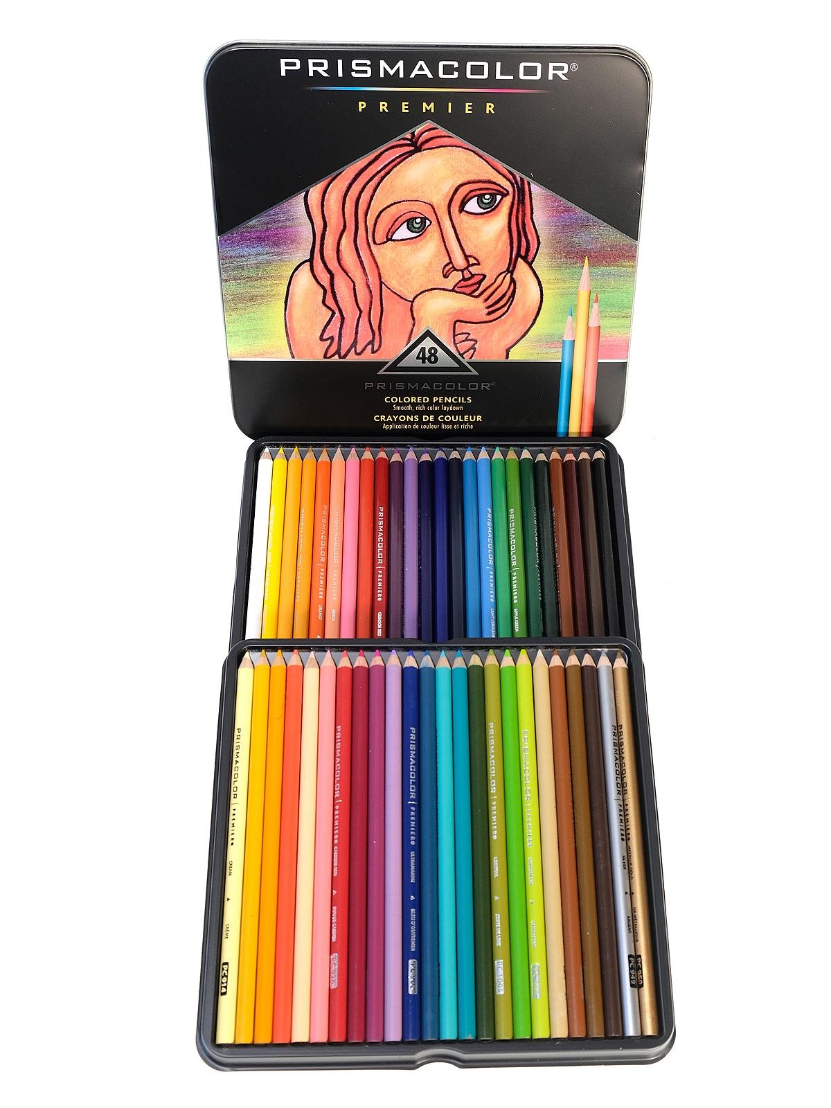 48 Piece Metallic Colored Pencil Set in Display Tin