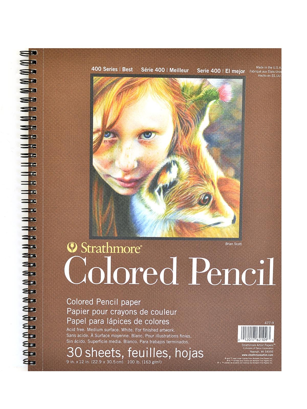 Strathmore 400 Series Colored Pencil Pad - 12 x 9, 30 Sheets, 100 lb