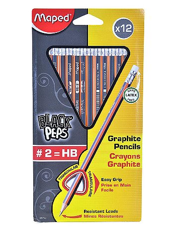 Maped - Graphite #2 Triangular Pre-Sharpened Pencil - Card of 12