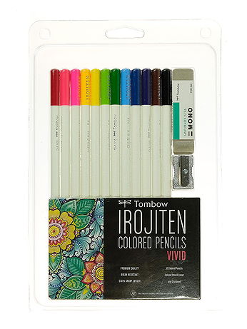 Tombow - Irojiten Colored Pencil Sets - Vivid, 12 Assorted