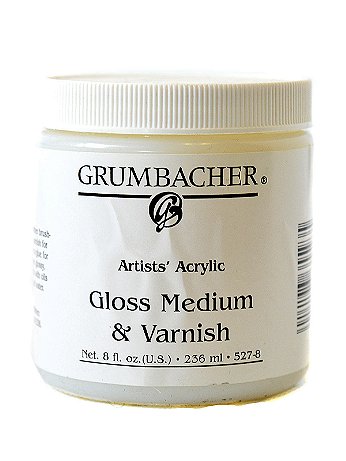 Grumbacher - Acrylic Gloss Medium & Varnish - 8 oz. Jar