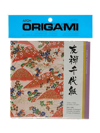 Aitoh - Origami Paper - 6 in. x 6 in., Yuzen Chiyogami, 8 Sheets