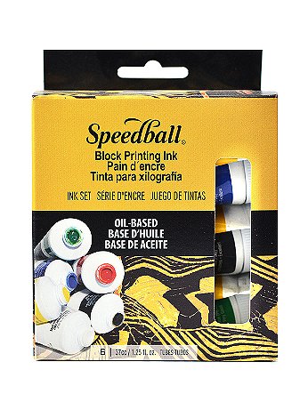 Speedball - Oil-based Block Printing Ink Starter Set - Set of 6
