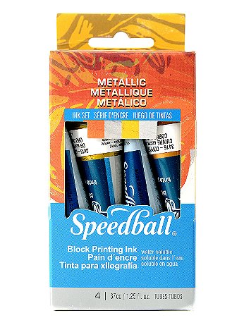 Speedball - Block Printing Metallic Ink Set - Pack of 4