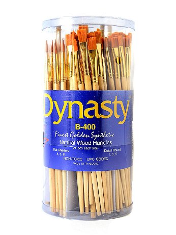 Dynasty - B-400 Golden Synthetic Brushes in Canister - Canister of 144