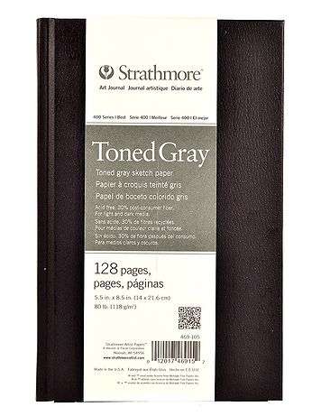 Strathmore - 400 Series Toned Sketch Hardbound Pad - Gray, 5.5 in. x 8.5 in., 64 Pages