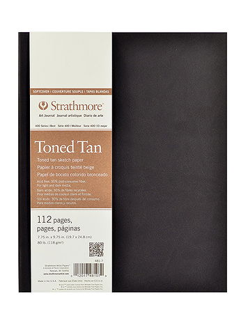 Strathmore - 400 Series Toned Sketch Softcover Pad - Tan, 7.75 in. x 9.75 in., 56 Sheets