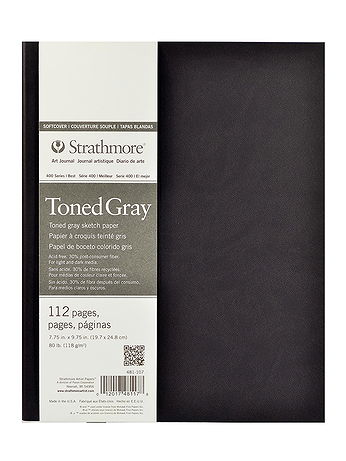 Strathmore - 400 Series Toned Sketch Softcover Pad - Gray, 7.75 in. x 9.75 in., 56 Sheets