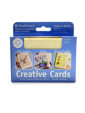 Strathmore - Creative Cards - Announcement Size, Pack of 10, Ivory