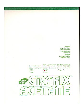 Grafix - Matte Acetate Film Pads - 0.003, 19 in. x 24 in., Pad of 25