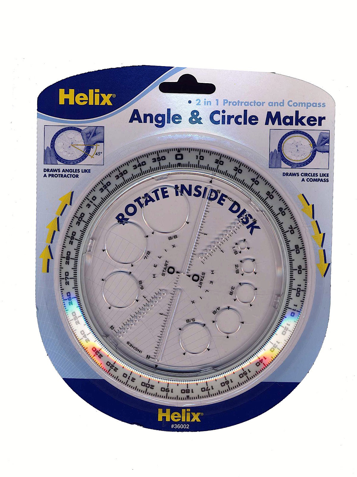 Helix HLX36002 Angle-Circle Maker- Protractor-Compass- 360 Degrees |  Michaels