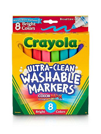 Crayola - Bright Colors Ultra-Clean Washable Markers - Set of 8