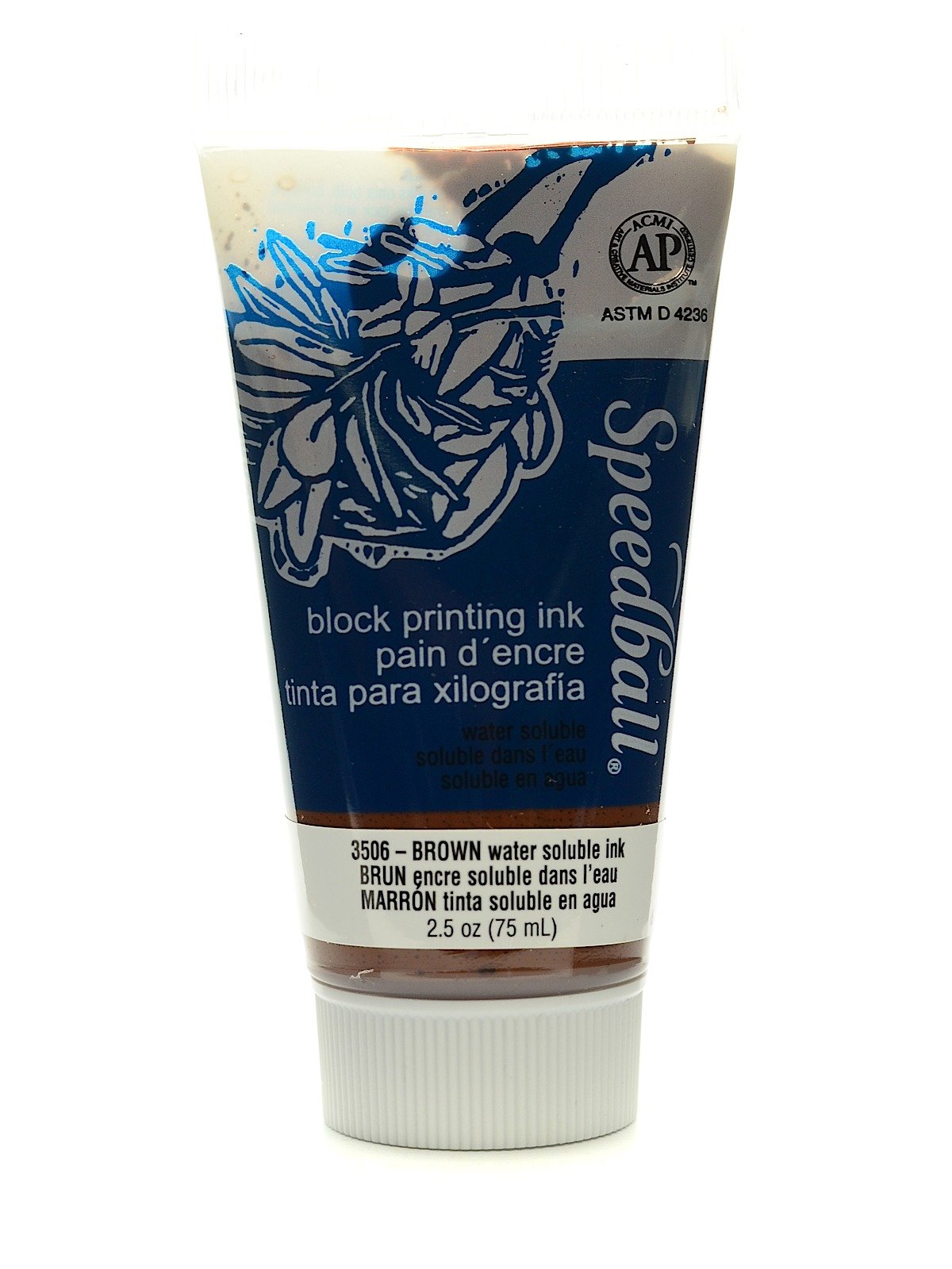 Speedball Water-Soluble Block Printing Ink, Platinum White, 2.5oz