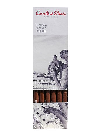 Conte - Crayons Esquisse Drawing Pencils - Sepia, , Box of 12