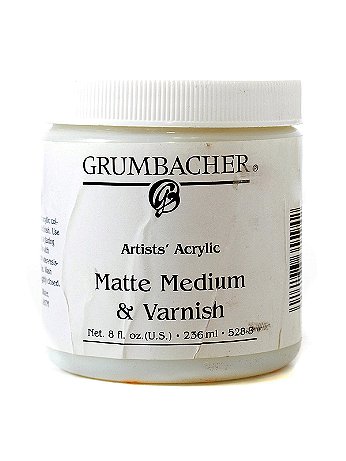 Grumbacher - Artists' Acrylic Matte Medium & Varnish - 8 oz. Jar