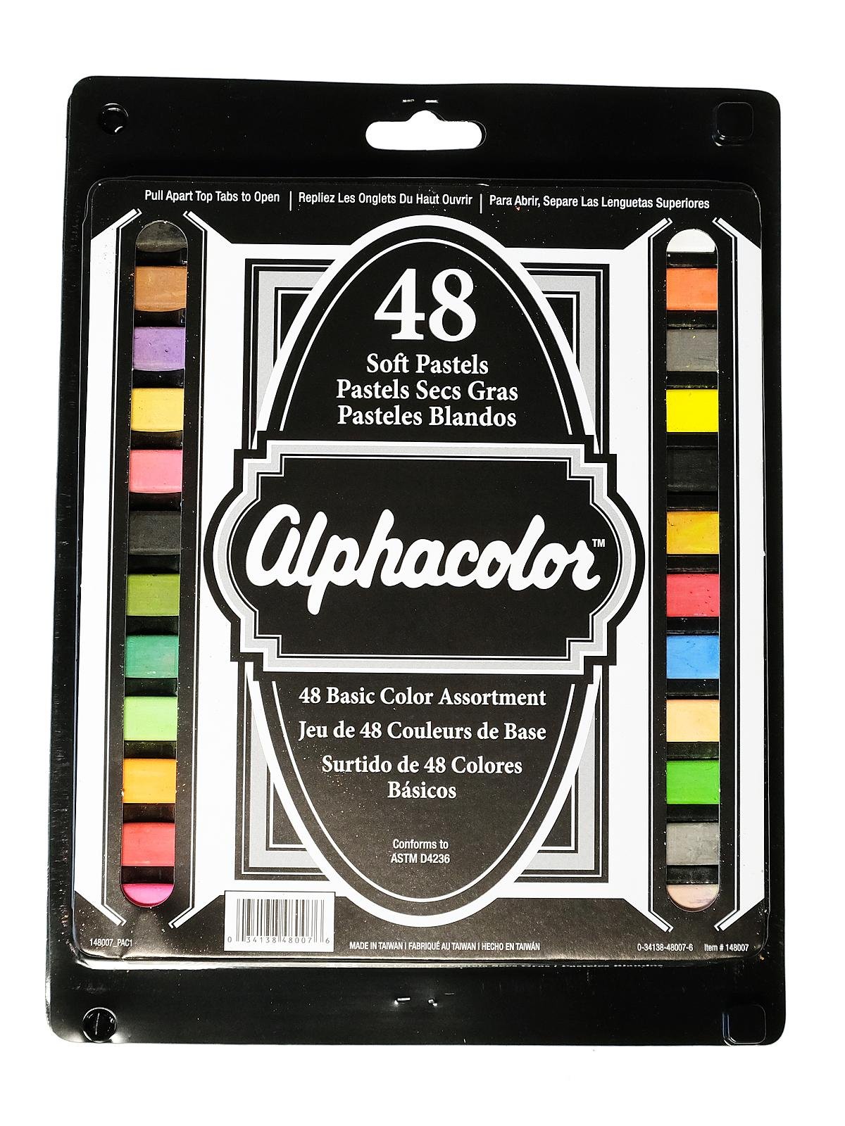Alphacolor Soft Pastels 12 Set Basic Color Assortment