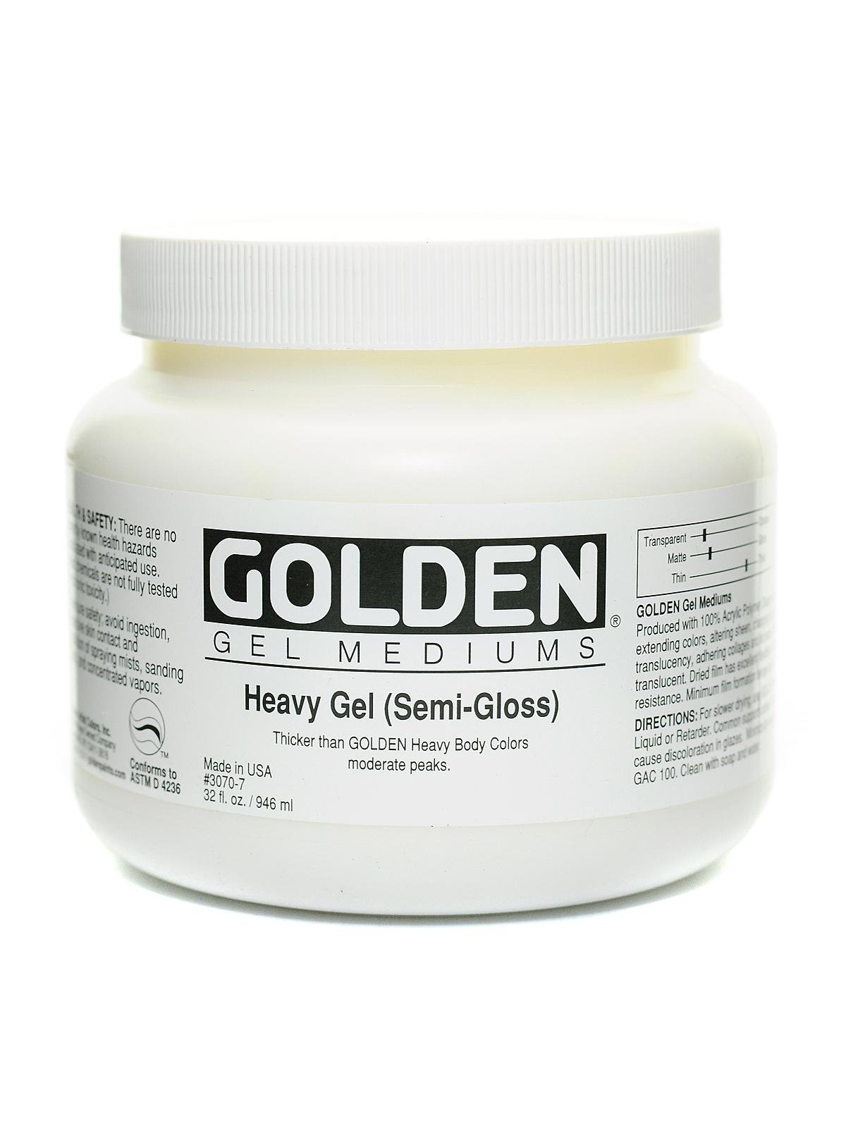 GOLDEN Extra Heavy Gel Medium (Gloss, Semi-Gloss, Matte) 8oz