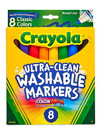 Crayola Color Max Ultra-Clean Washable Markers, Broad Line, 8 Per Box, 6  Boxes at