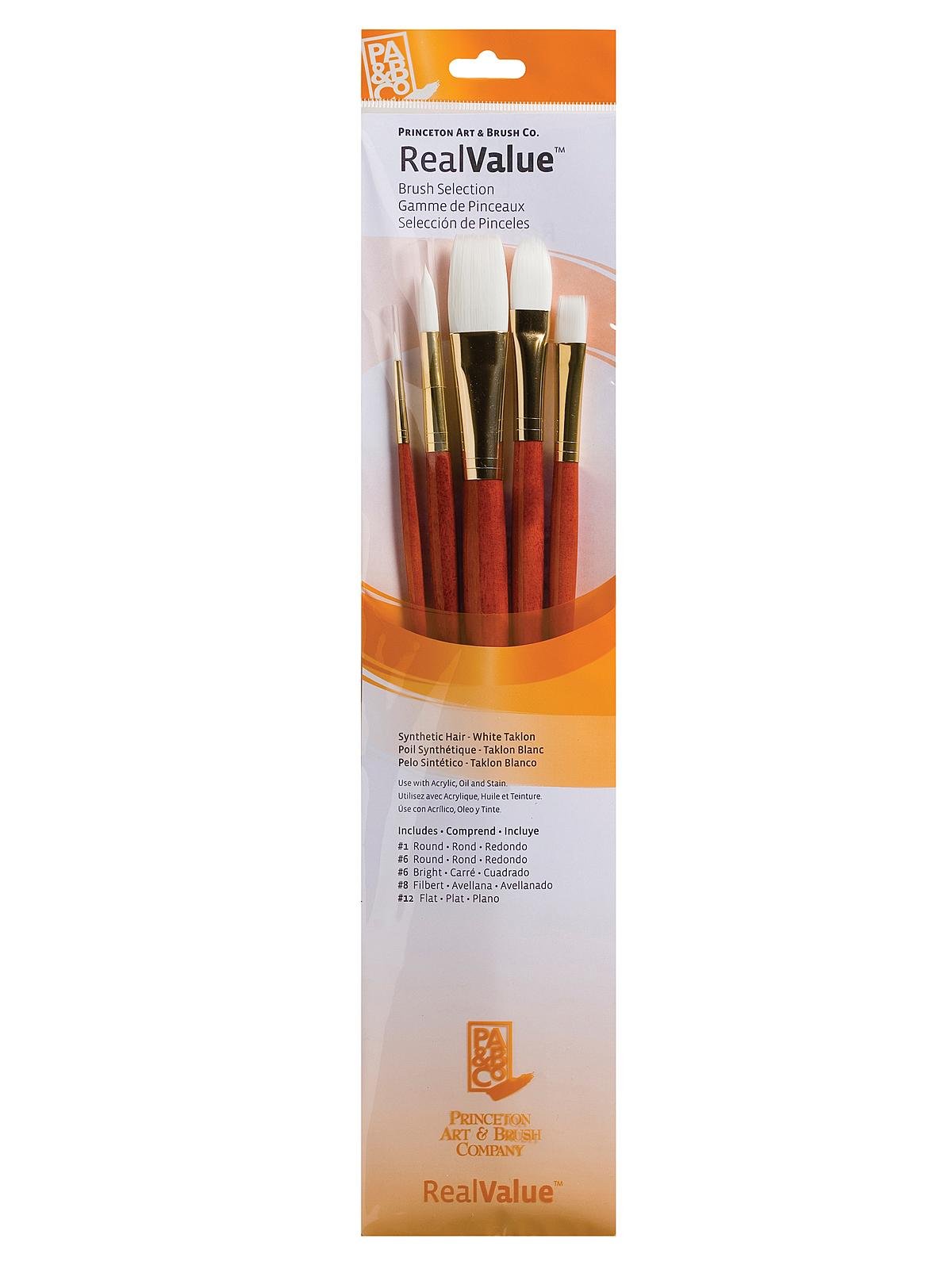 Acrylic Paintbrush Set / Set of 5 / Long Handle