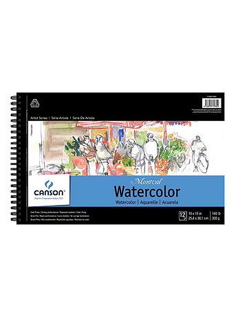 Canson - Montval Watercolor Paper - 10 in. x 15 in., Pad of 12 Wire Bound, 140 lb. Cold Press