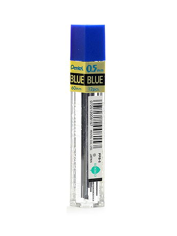 Pentel - Colored Lead Refills - Blue, 0.5 mm, Tube of 12