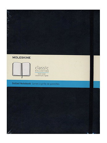 Moleskine - Classic Hard Cover Notebooks - Black, 7 1/2 in. x 9 3/4 in., 192 Pages, Dotted