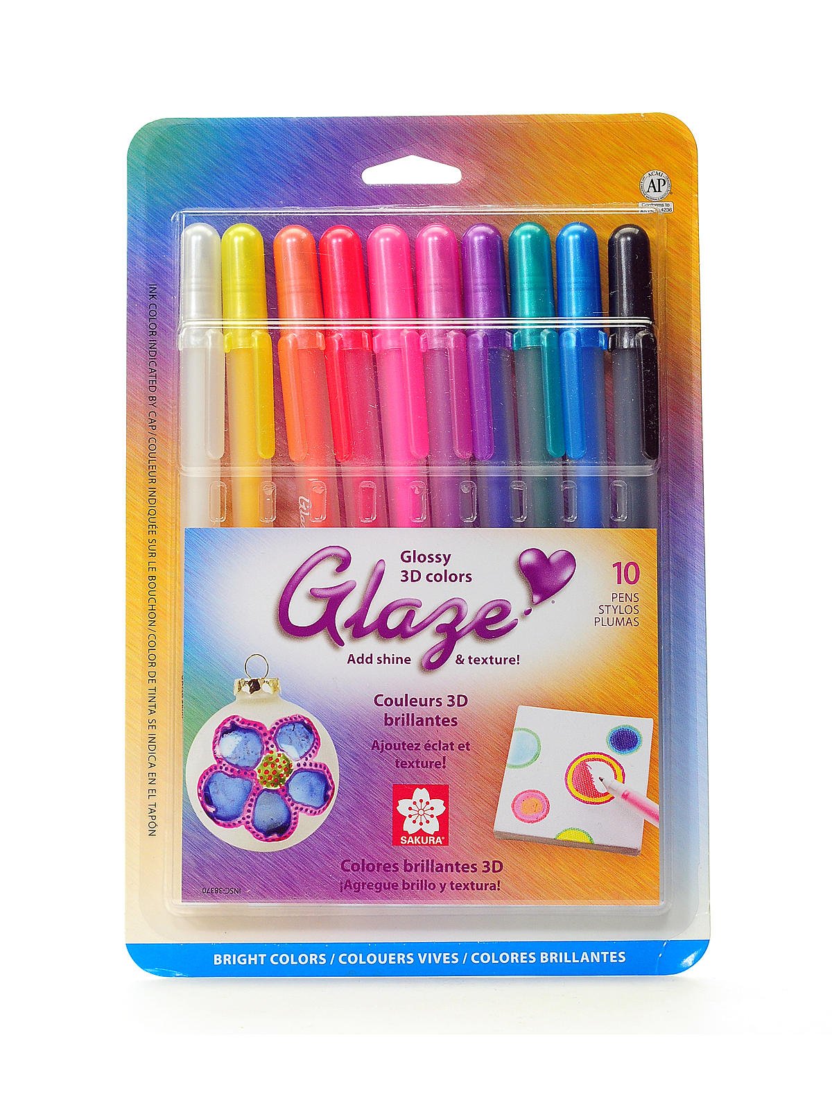 Gelly Roll Glaze Pens assorted bright colors, set of 10