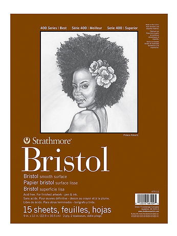 Strathmore - 400 Series Bristol Pads - 9 in. x 12 in., Smooth, 15 Sheets