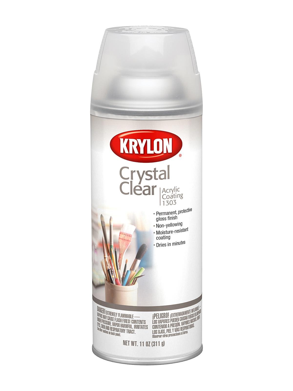 Vintage 1960s Krylon No. 1303 Crystal Clear Coat Enamel Spray