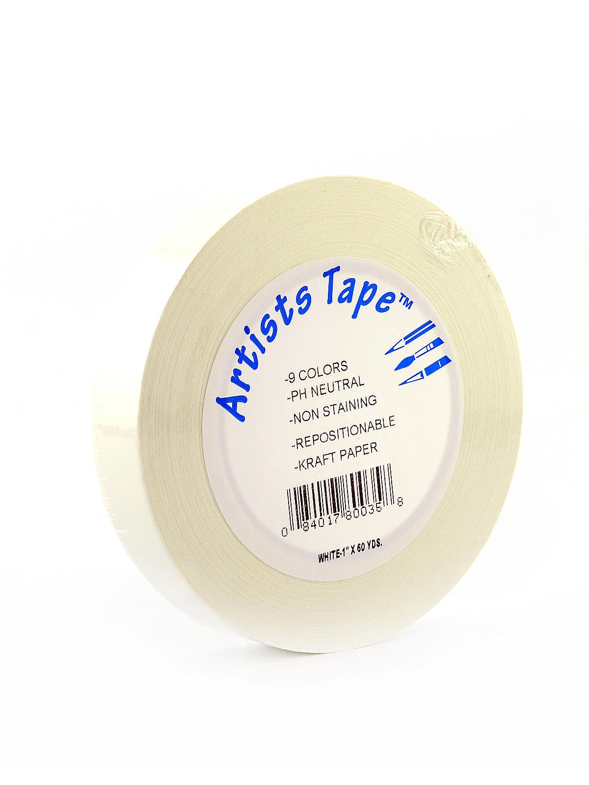 TSSART White Artist Tape Pro - Low Tack Masking Artists Tape for Drafting  Art Watercolor Painting and All Paper Media - Acid Free 1inch Wide 180FT