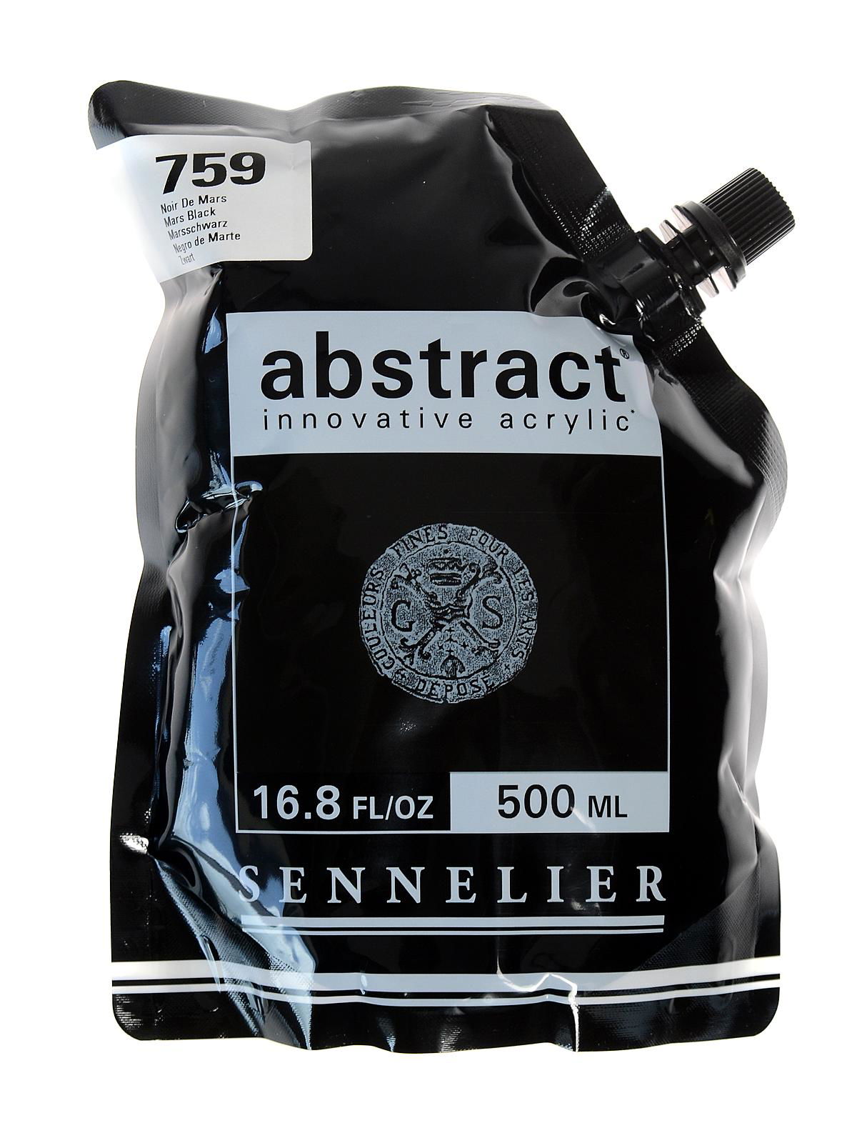 Sennelier Abstract Acrylic - Mars Black, 500 ml pouch