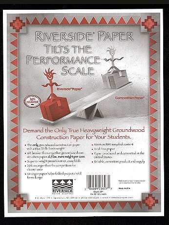 Riverside Paper Company - Black Heavyweight Groundwood Construction Paper - Pack of 50 Sheets
