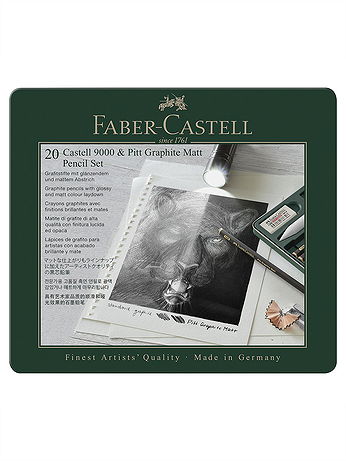 Faber-Castell - Pitt Graphite Matte and Castell 9000 Set - Pitt Graphite Matt & Castell 9000, Set of 20