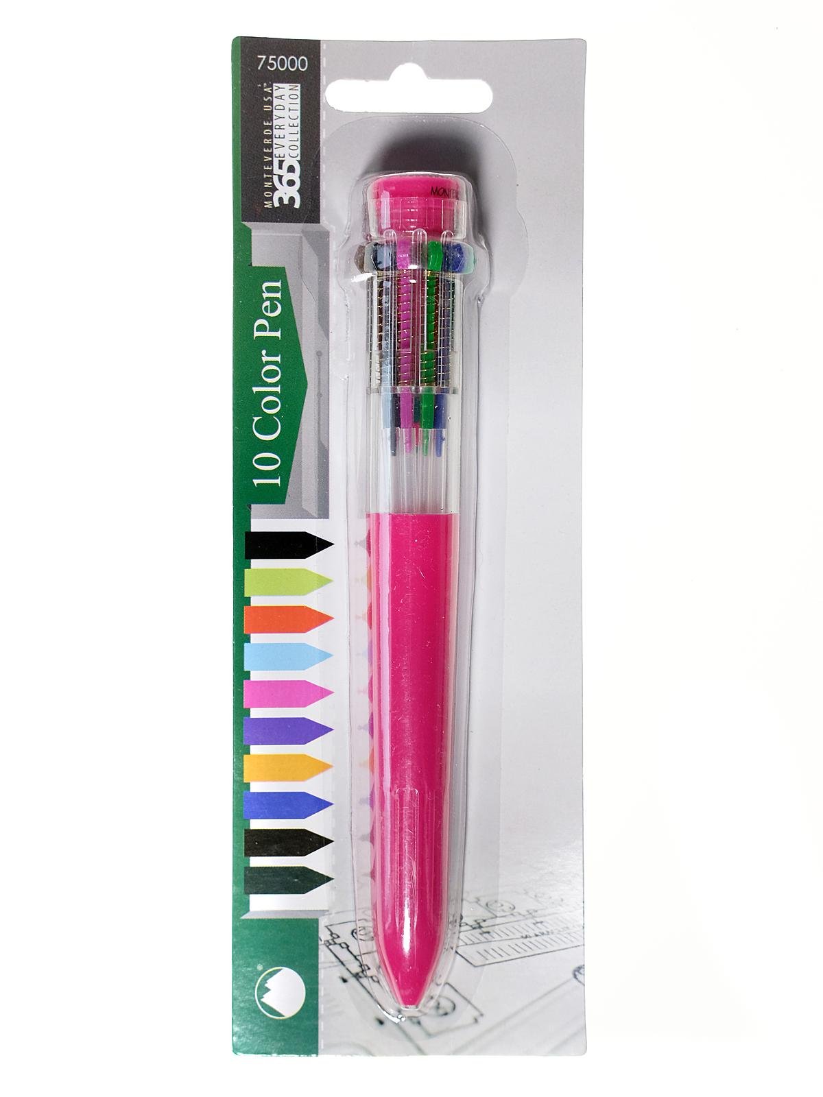 Jumbo 10 Colour 10 In 1 Multicolour Retractable Click Ballpoint Pen Blister Pack 