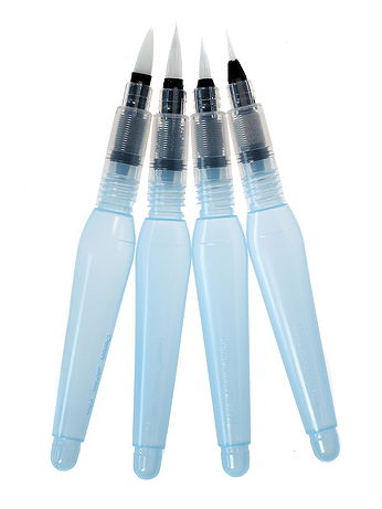 Pentel - Aquash Water Brush - Set of 4 Assorted Tips